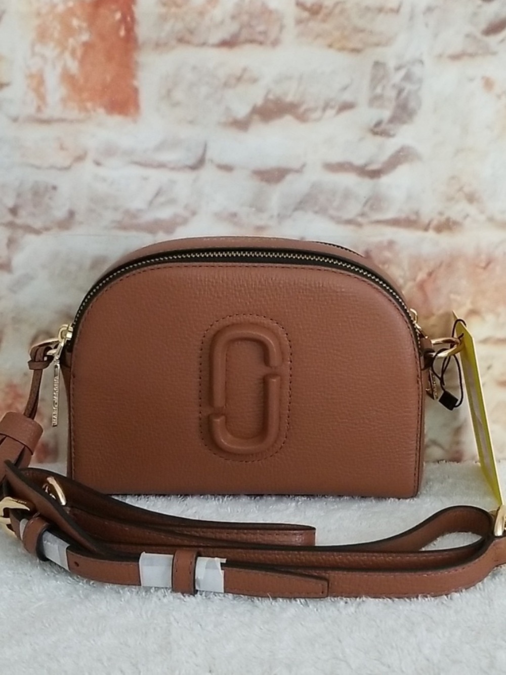 🍑 New  Marc Jacobs Brown Pebbled Shutter Leather Crossbody
